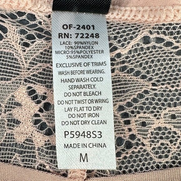 Paramour Women's Size Medium Bikini Panty Lace Band Pink New Without Tags - Picture 4 of 7